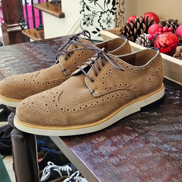 Blake McKay Men's Carson Wingtip Oxford Shoes, Tan, Sz 11.5 - Picture 3 of 16